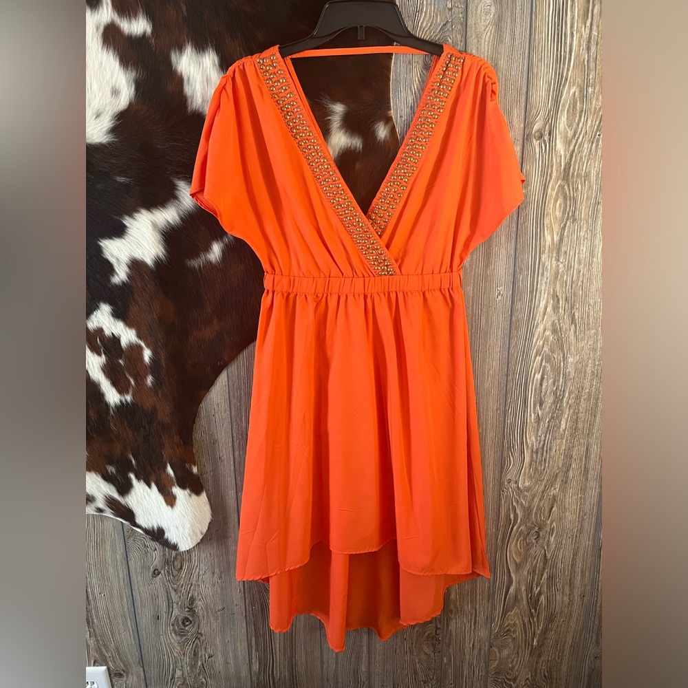 Angie Orange High Low Dress
